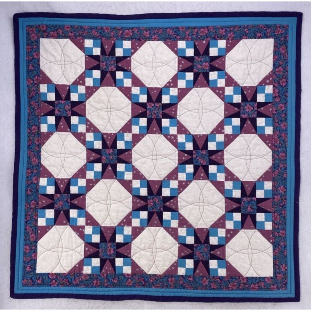 Vintage 1990 Handmade Quilt Tennessee Waltz Shirley Phelps Fairbanks Alaska 36x3